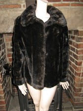 Vintage ASTRAKA Faux Fur Jacket Shrug Coat Dark Brown Stunning Classic Designer