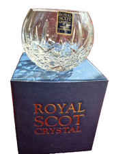 Royal Scot Crystal Glass Bowl/Posy Vase, 7.5cm H Unused, Handmade Orig Label/Box