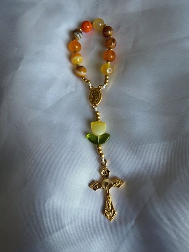 Orange gold decade rosary - decade,