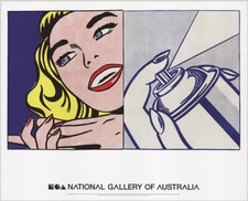 Roy Lichtenstein Vintage Exhibition Poster 'Girl with Spray Can' 2013'
