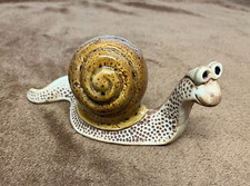 NEW The Potting Shed Glazed Snail Figurine  - Frostproof   Cute Garden Ornament