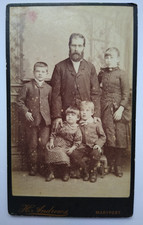 CDV Family Group Four Children