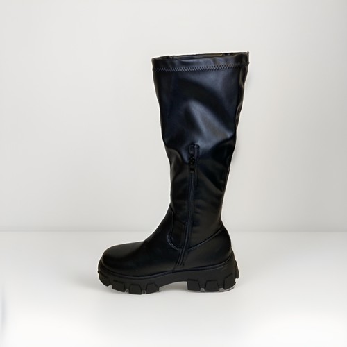 Black knee high chunky - knee, combat