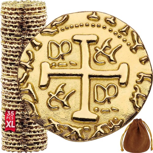 Large gold metal pirate - gold,