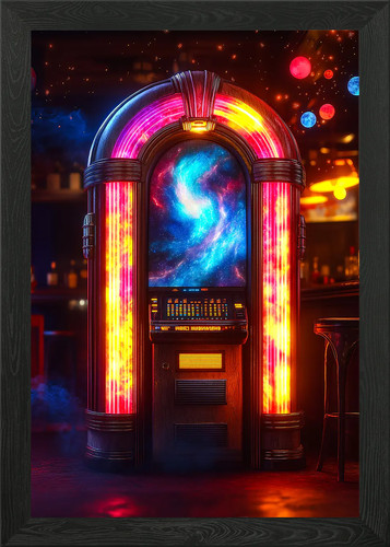 Cosmic jukebox framed wall art - cosmic,