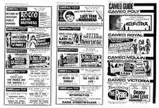 Three Film Adverts Cameo Cinemas Programmes one each from 1961, 1962 and 1963