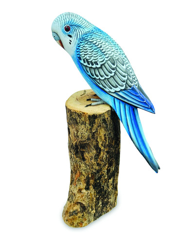 Blue budgie ornament - budgie, 20cm
