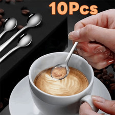 10pcs Stainless Steel Tiny Spoon Mini Coffee Spoon Seasoning Spoon Kitchen Tool
