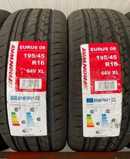 2x 195/45R16 BUDGET TYRES BRAND NEW DOT CODES! 195/45R16 1954516  195 45 16