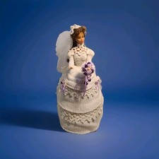 Large Crochet Ivory Beautiful Bride Doll (Possible Cake Topper)  14" Round 