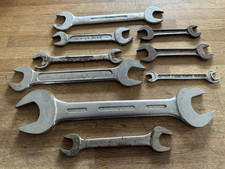 Joblot 9 Large Vintage Imperial Open Spanners - King Dick, Bedford  Bahco GWO