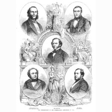 LONDON Commissioners of the International Exhibition - Antique Print 1862