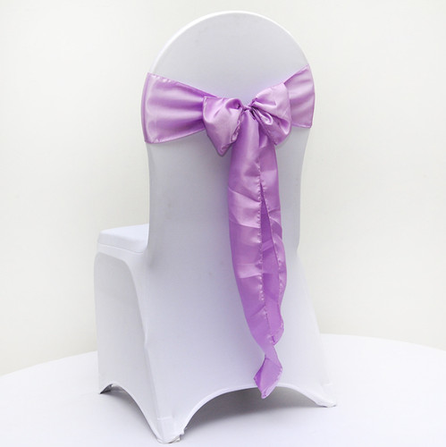 Lilac satin chair sash - lilac,