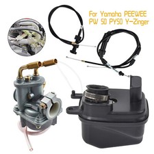 For Yamaha Y ZINGER PW 50 PY50 Carburetor Air Filter&Throttle Choke Cable Carb
