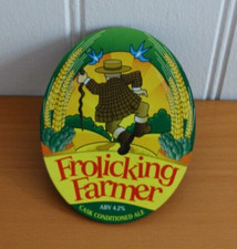 Frolicking Farmer Beer Cask Ale Beer Pump Clip Sign Pub HARDY HANSON'S Brewery