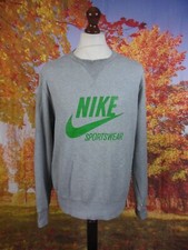 Nike grey green Nike Sportswear spell out logo Sweatshirt. UK men's size Medium