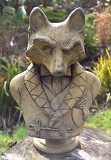 Fox Garden Ornament Bust stone statue original exclusive design Lord Reynard©