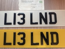 Private Reg Plate  L13 LND  on retention 