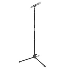 Tiger Straight Microphone Stand with Tripod Base - Adjustable Mic Stand - Black