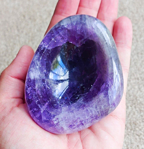 Vintage amethyst pin - amethyst, dish