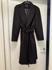 Lipsy Wrap Coat Black Boucle