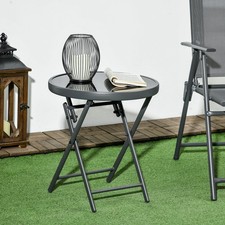 Round Folding Side Table Patio