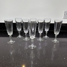 Vintage Luminarc France champagne Flutes Glasses Set of 8 1970s Retro 120ml