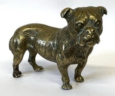 Antique Austrian Bronze Figure Sculpture Of A Dog / Bulldog Geschutzt 