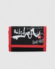QUIKSILVER young guns BLACK WALLET logo NEW Mens Boys TRIFOLD 3 CARDS Free Post