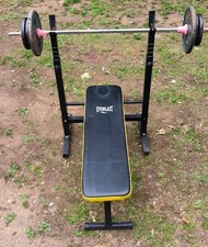 Everlast Bench with 40 Kg Barbell  48 kg York Hex  Dumbbells and 4 kg set 