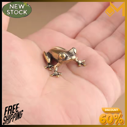 Retro brass mini frog - brass,
