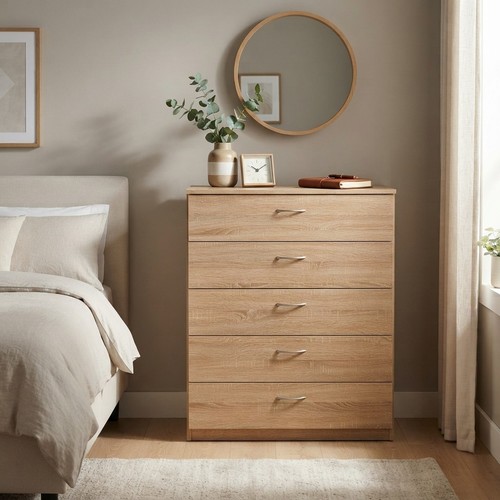 Durable drawer oak chest - 3/4/5,