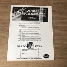 GRAM116 MAGAZINE ADVERT 11X8 THE GRADO FCE+1 CARTRIDGE