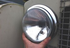 Land Rover Series 1 2 2a Complete Head Light/Lamp Steel Bucket Unit, Rim & Bowl