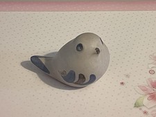 Vintage Handmade Pottery Glazed Bird. Purdy Pottery, Canada. Purple/blue Details