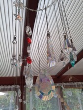 Suncatcher Hanging Crystals x 12 on 16cm diameter ring