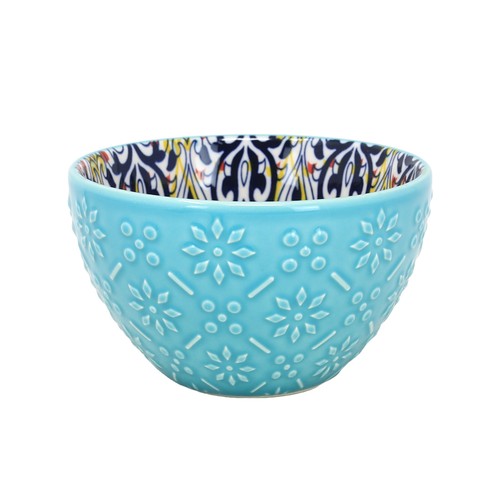 Blue ceramic bowl 320ml - bowl,