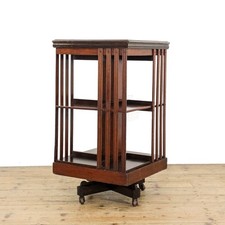 Antique Early 20th Century Mahogany Revolving Bookcase (M-6425)