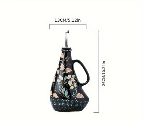 Ceramic olive oil dispenser - olive,