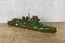 Vintage Chalkware Battleship Ship Boat Mid Century Fairground Prize