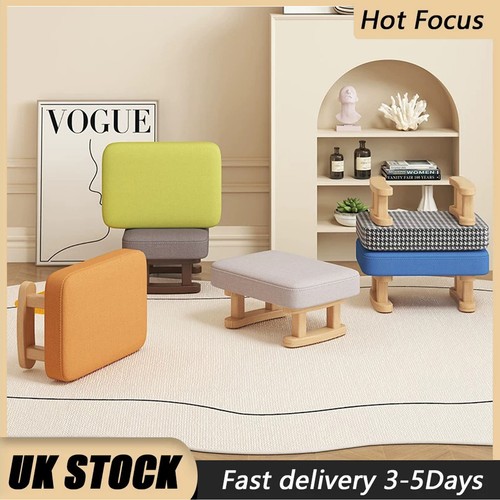 Small footstool ottoman - small, fabric