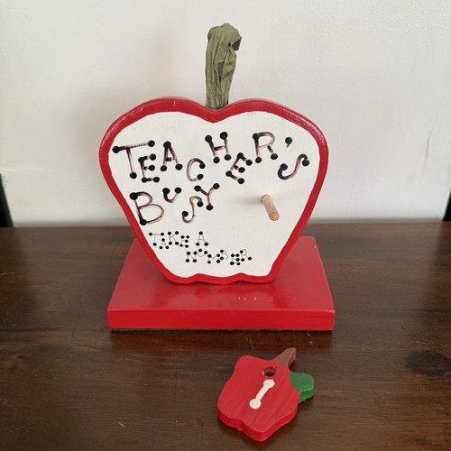 Vtg wooden teachers busy desk - teachers,