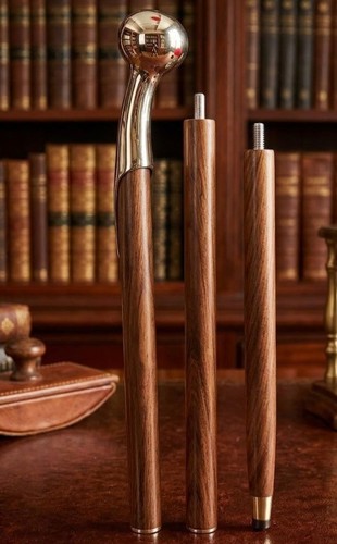 Victorian hiking cane brass - victorian,