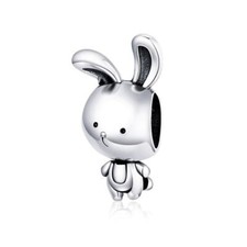 S925 Sterling Silver Bunny Rabbit Charm For Bracelets