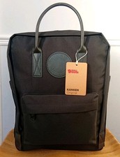  Old Fashioned Kanken Bag 16L, Black Coloured With Leather Logos And Handles