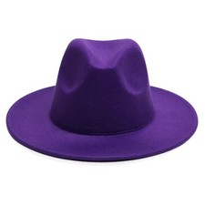 Purple Classic Fedora Hat Felt