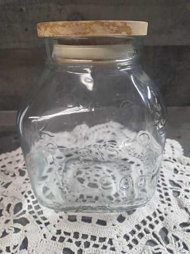 Vtg clear glass - clear, biscotti