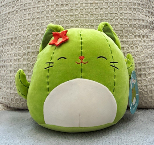 Lime green cactus cat - cactus,