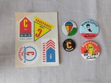 Old Clarks Shoes 'Commandos'  Metal Button Badges & Stickers Peter Lord Badges