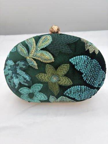 Green sequin embroidery